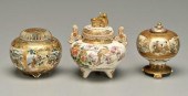 Three Satsuma tripod censers: