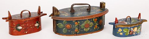 THREE SCANDINAVIAN PAINTED BENTWOOD