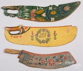 THREE SCANDINAVIAN PAINTED SCU