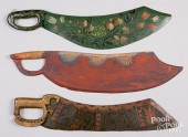 THREE SCANDINAVIAN PAINTED SCU