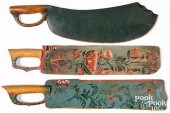 THREE SCANDINAVIAN PAINTED SCU
