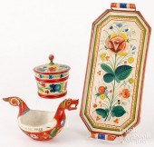 THREE SCANDINAVIAN PAINTED WOO