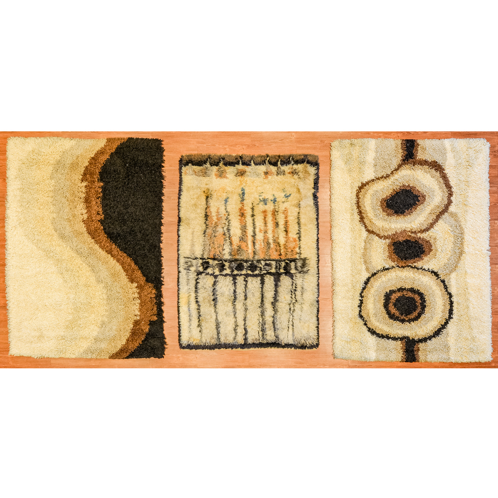 THREE SCANDINAVIAN RYA RUGS,