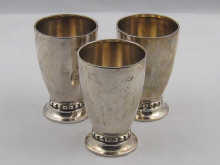Three Scandinavian silver schnappes