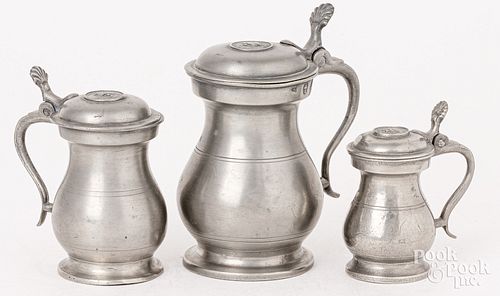 THREE SCOTTISH LIDDED BALUSTER