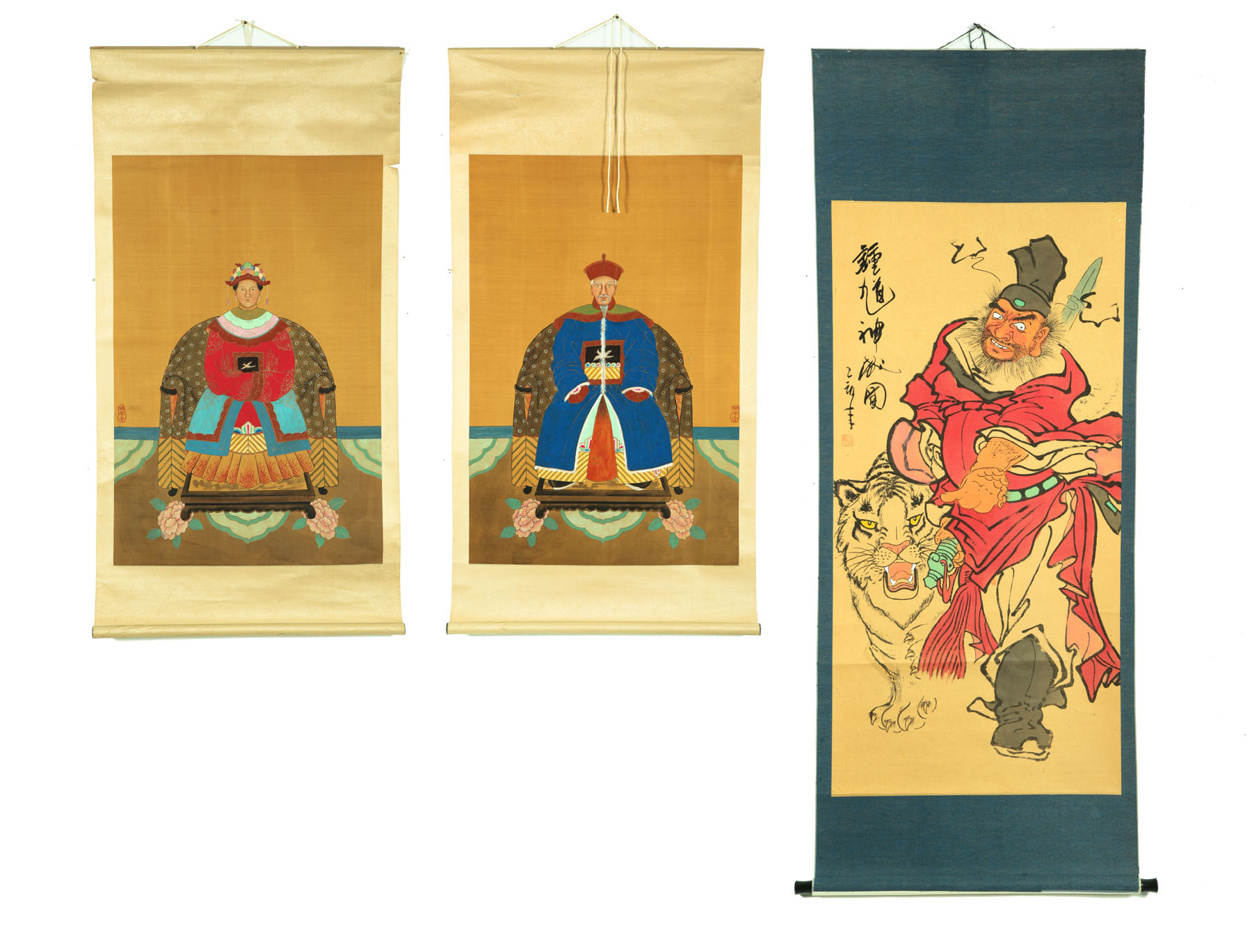 THREE SCROLLS.  Asian  20th