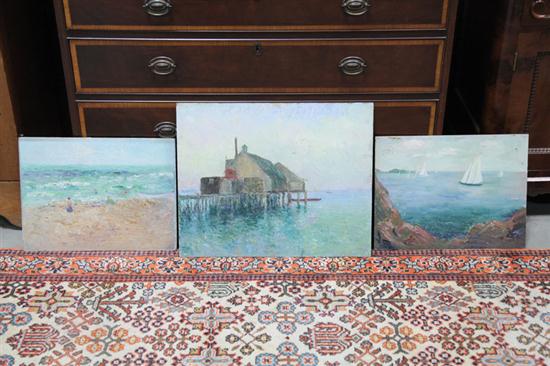 THREE SEASCAPE PAINTINGS BY DORA G.
