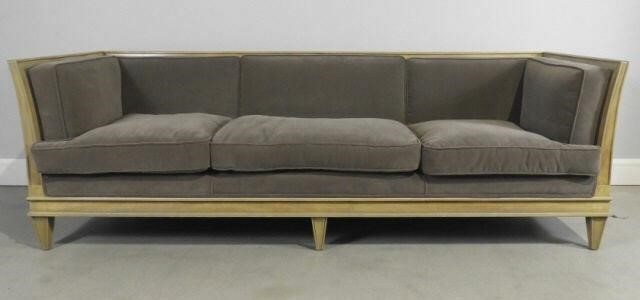 THREE-SEATER CANED SOFAA late