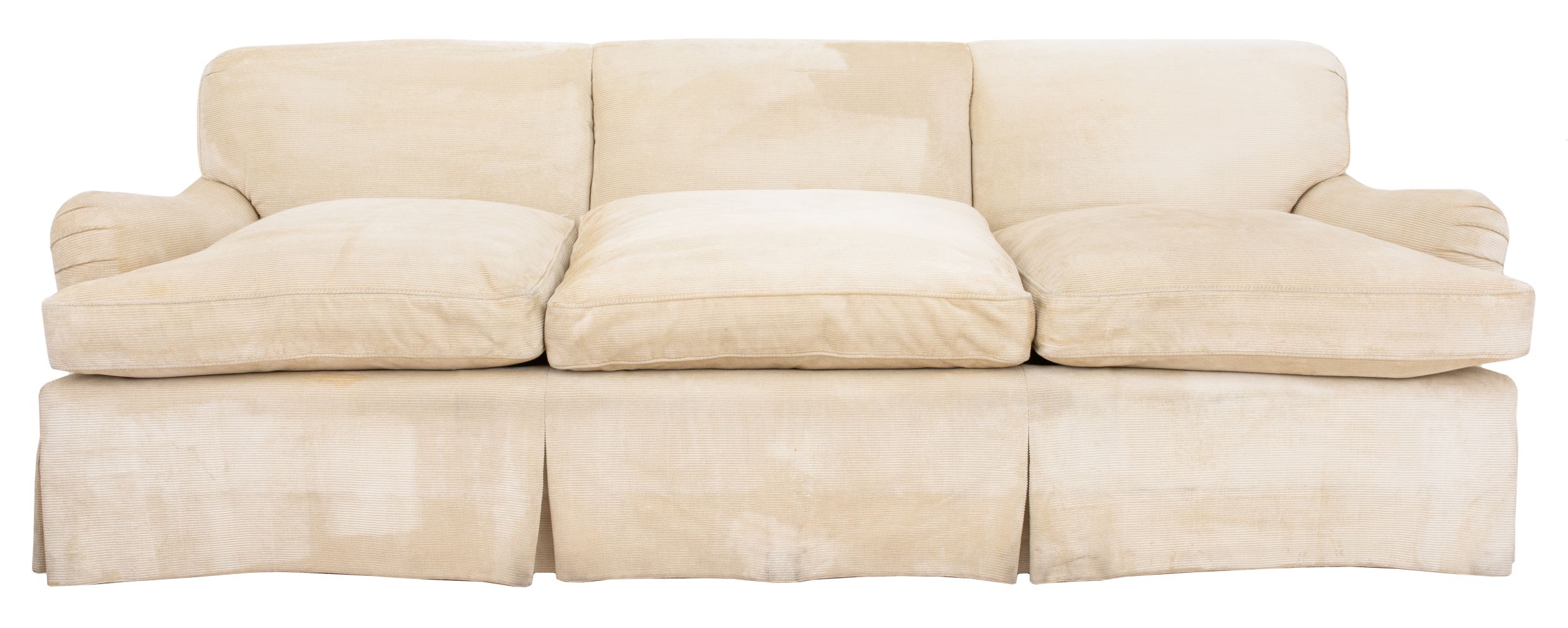 THREE SEATER WHITE RIBBED