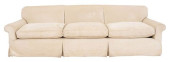 THREE SEATER WHITE RIBBED COTT