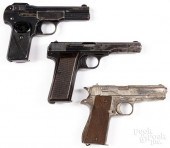 THREE SEMI-AUTOMATIC PISTOLSTh