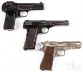 THREE SEMI-AUTOMATIC PISTOLSTh