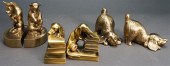 THREE SETS OF BRASS FIGURAL BO