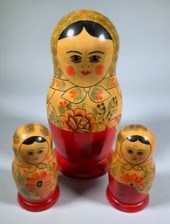 Three sets of nesting Matryosh