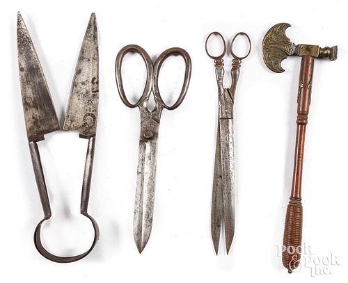 THREE SETS OF SHEARS, 19TH