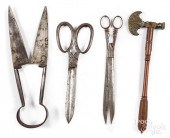 THREE SETS OF SHEARS, 19TH C.T