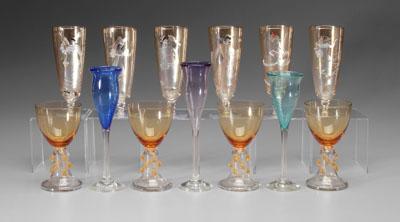 Three sets of stemware: six