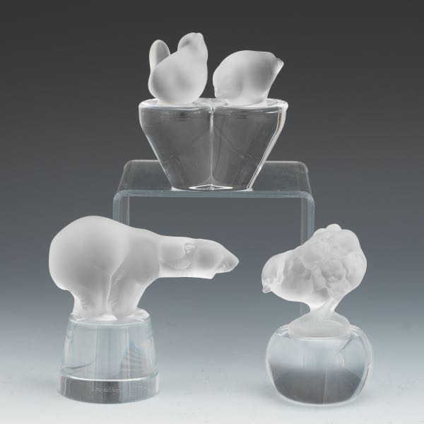THREE SEVRES CRYSTAL FRANCE