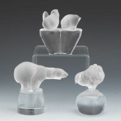 THREE SEVRES CRYSTAL FRANCE AN