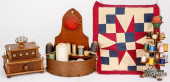 THREE SEWING SPOOL CADDIES, 19