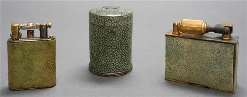 THREE SHAGREEN MOUNTED CIGARETTE