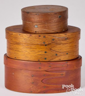 THREE SHAKER BENTWOOD BOXES<br