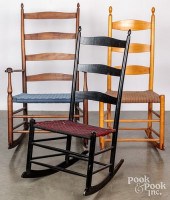 THREE SHAKER ROCKING CHAIRS, 1