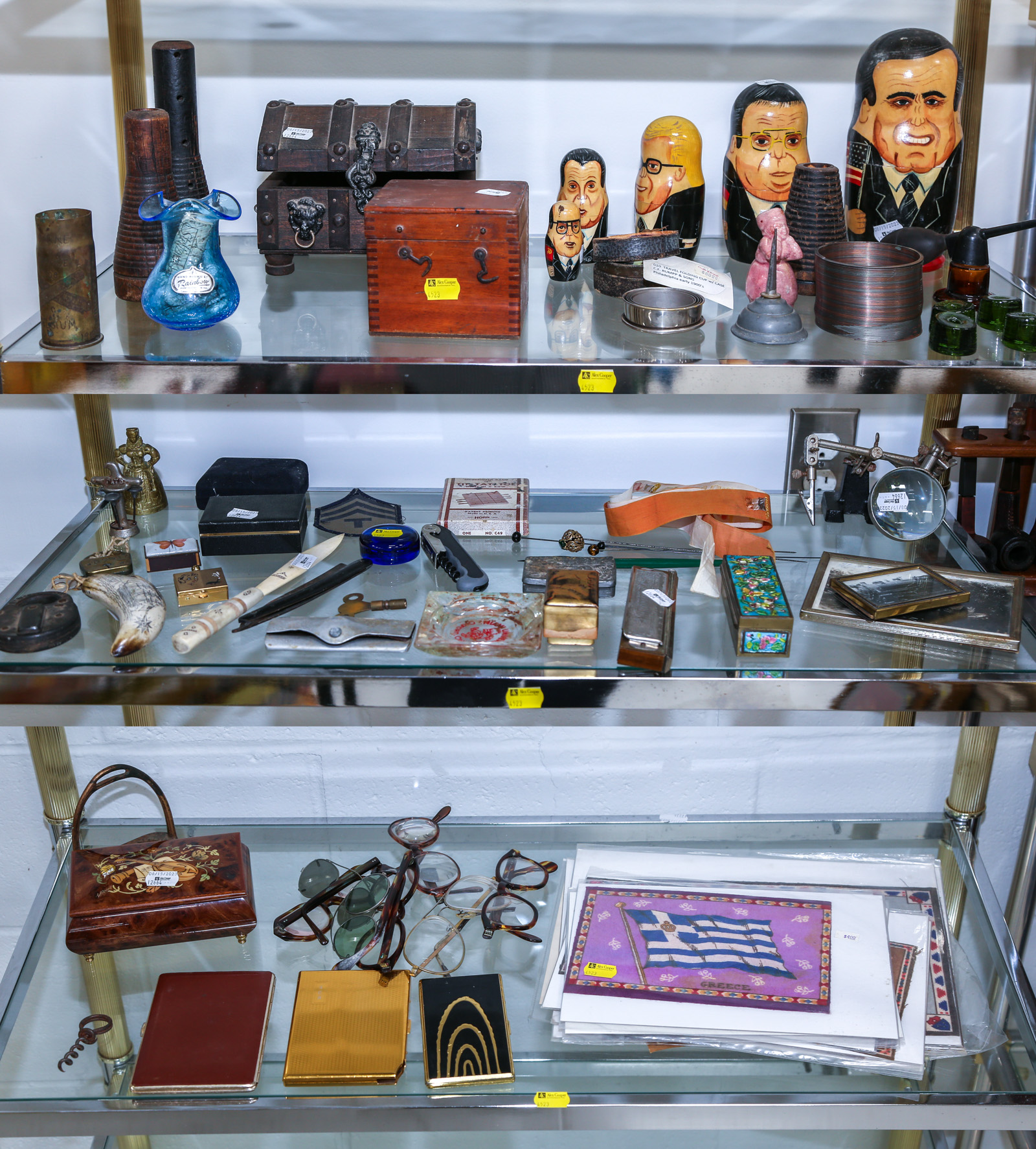 THREE SHELVES OF ASSORTED