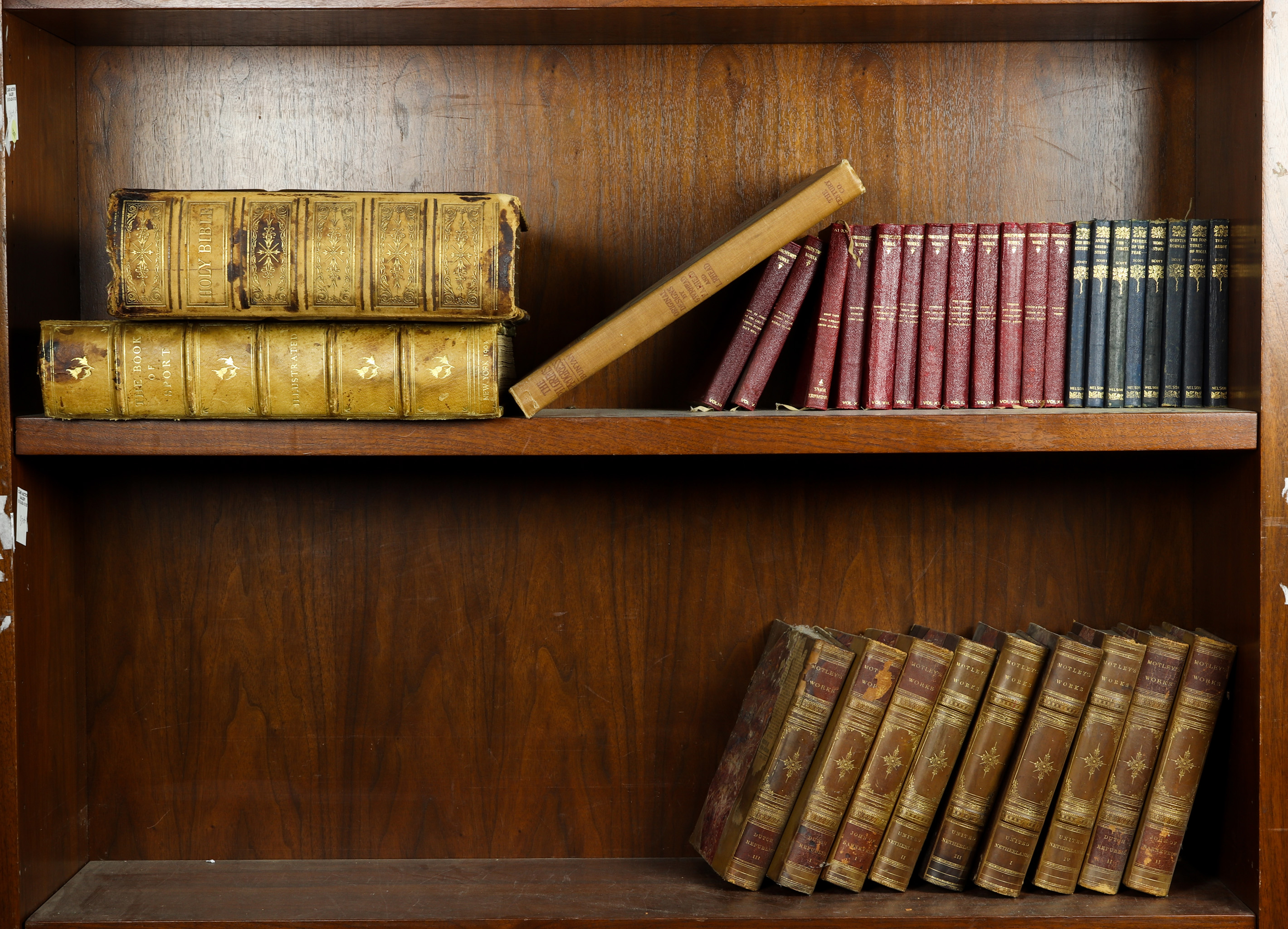THREE SHELVES OF BOOKS INCLUDING
