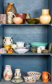 THREE SHELVES OF FRENCH QUIMPE