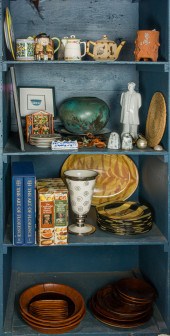 THREE SHELVES OF MOSTLY ASIAN