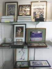 THREE SHELVES OF MOSTLY BASEBA