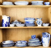 THREE SHELVES OF MOSTLY ENGLIS