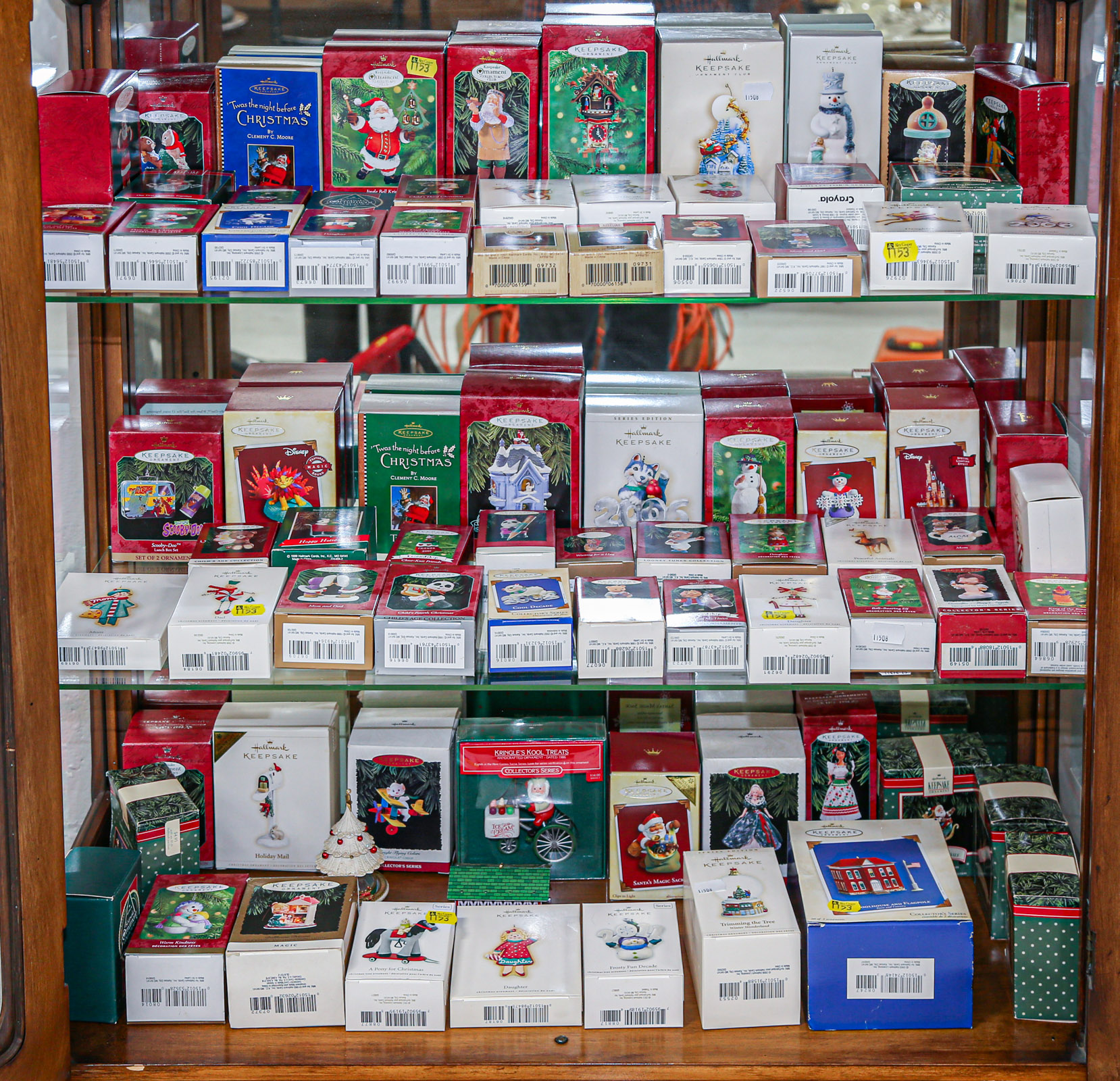 THREE SHELVES OF MOSTLY HALLMARK