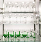 THREE SHELVES OF STEMWARE Thre