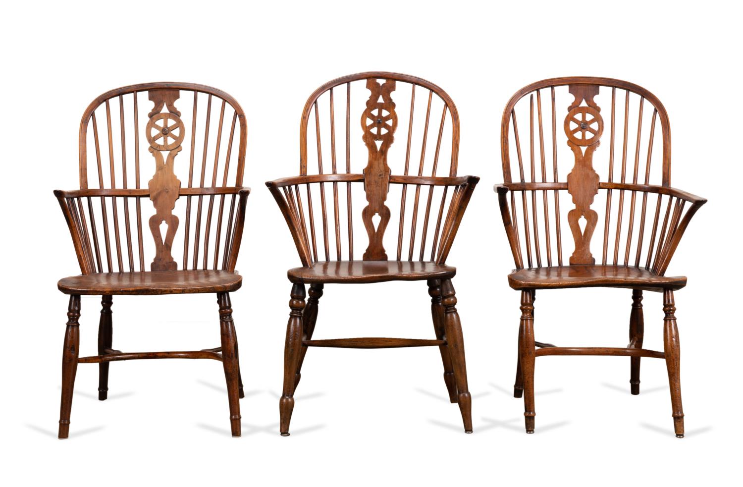 THREE SHIP'S WHEEL MOTIF ELM
