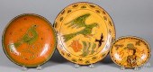 THREE SHOONER REDWARE DISHESTh