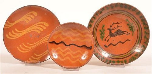 THREE SHOONER REDWARE SLIP