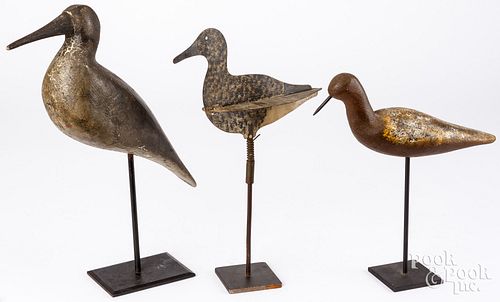 THREE SHOREBIRD DECOYSThree