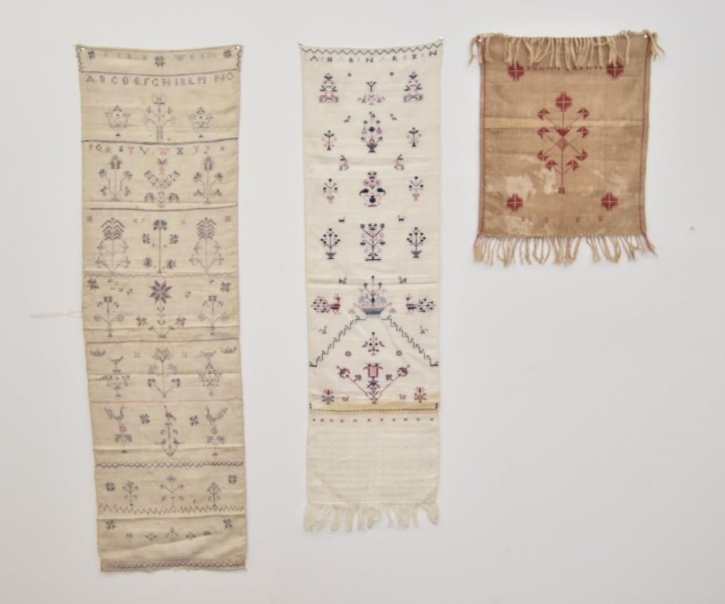 Three Show Towels, two decorated