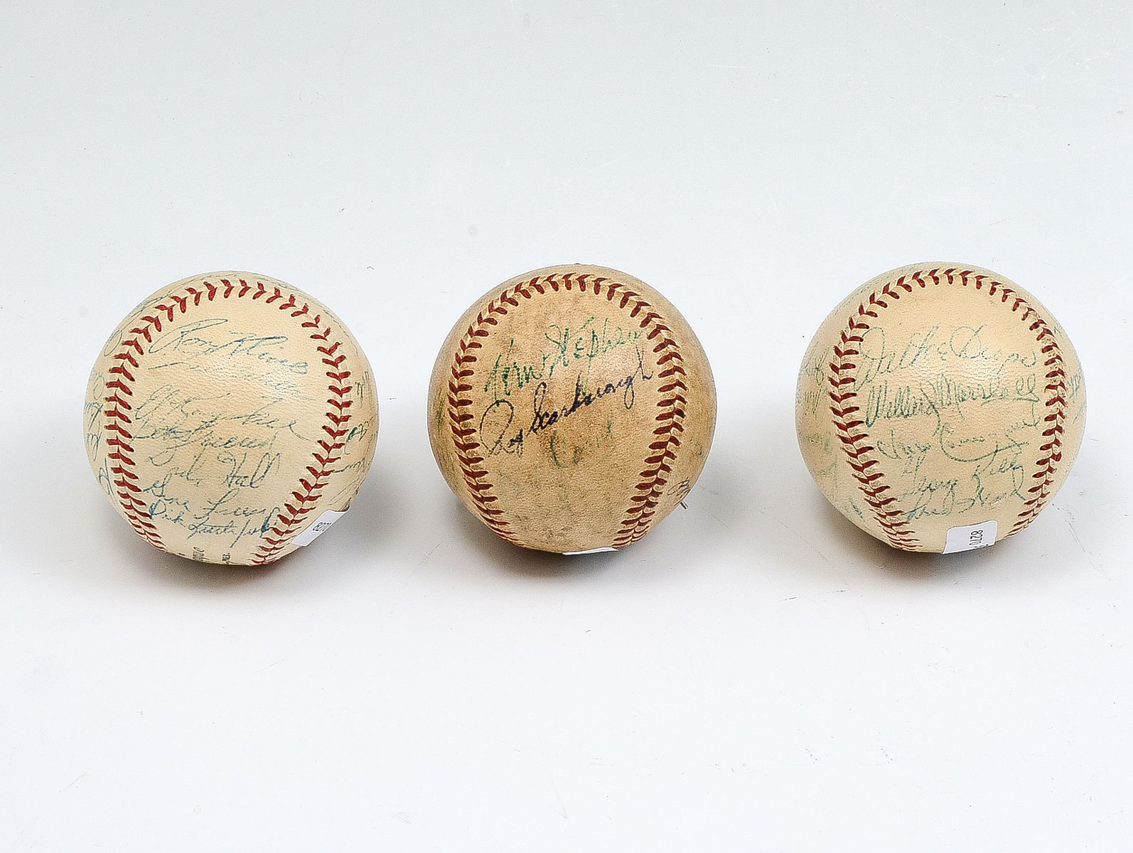 THREE SIGNED BASEBALLS: 1) Official