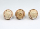 THREE SIGNED BASEBALLS: 1) Off