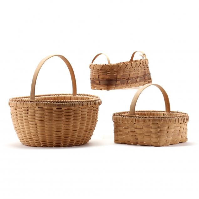 THREE SIGNED BASKETS