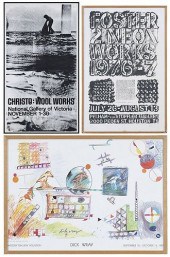 THREE SIGNED EXHIBITION POSTER