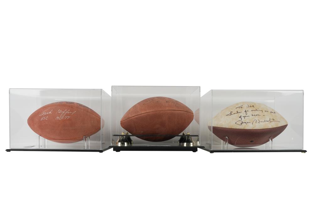 THREE SIGNED FOOTBALLSRoger