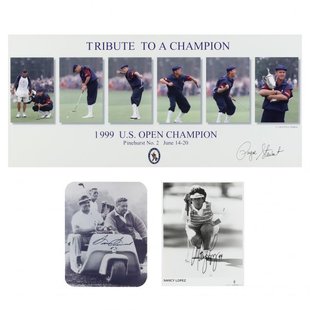 THREE SIGNED GOLF PHOTOGRAPHS -