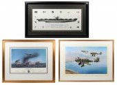 THREE SIGNED MILITARY PRINTS: