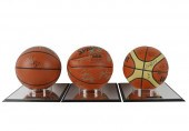 THREE SIGNED NBA BASKETBALLSCh
