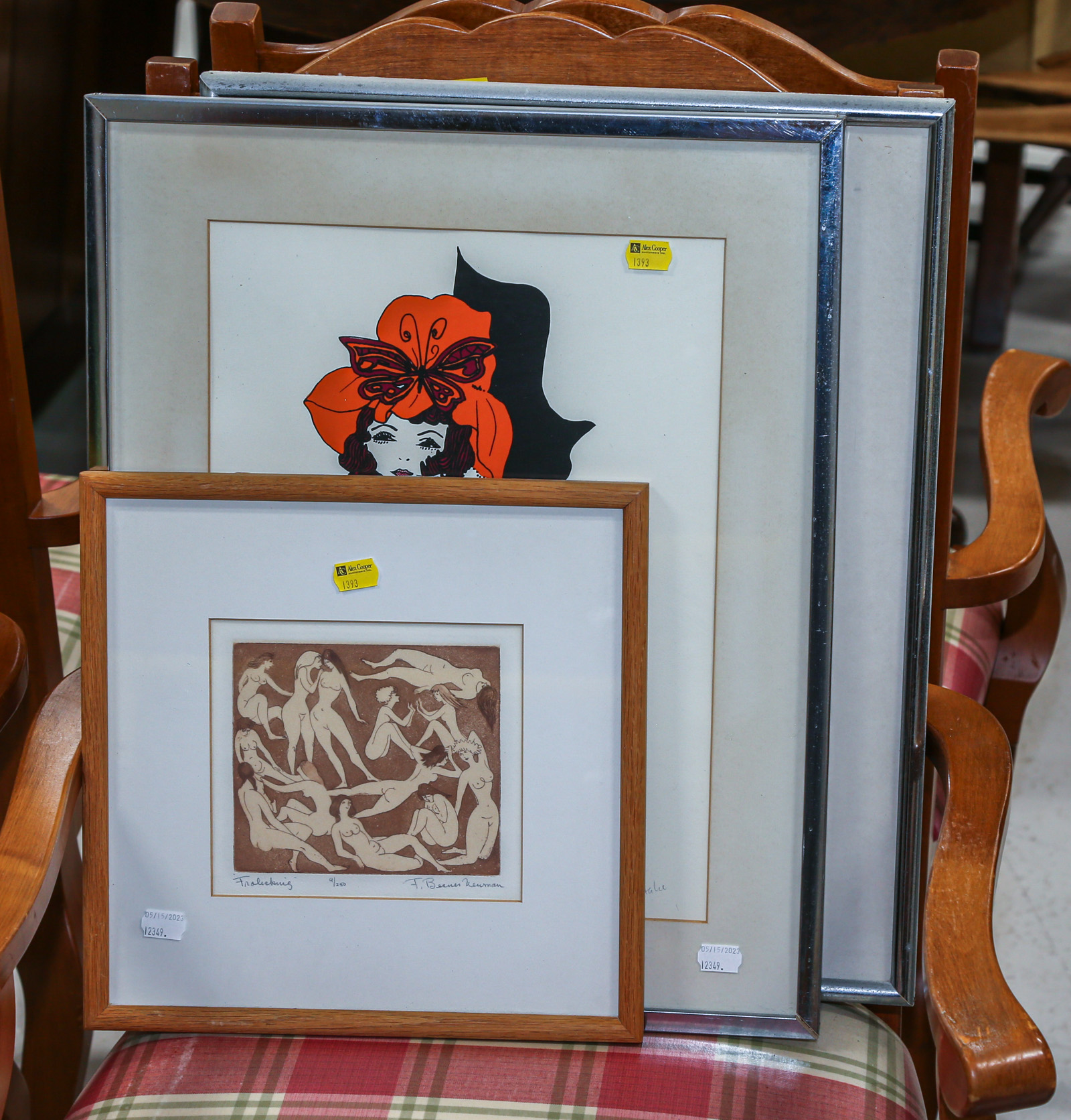 THREE SIGNED PRINTS, FRAMED