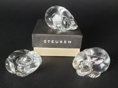 THREE SIGNED STEUBEN CLEAR CRY